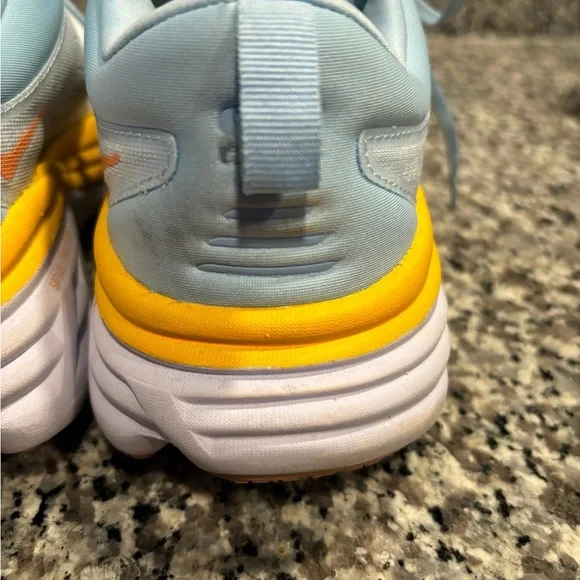 Hoka One Bondi 8 Blue and Yellow Running Shoes - Picture 7 of 11